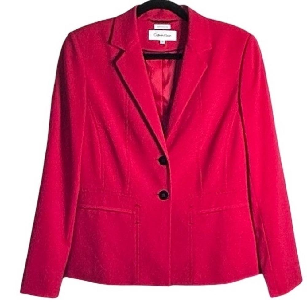 Calvin Klein Two Button Stretch Blazer Jacket Women's Size 10 Career Office